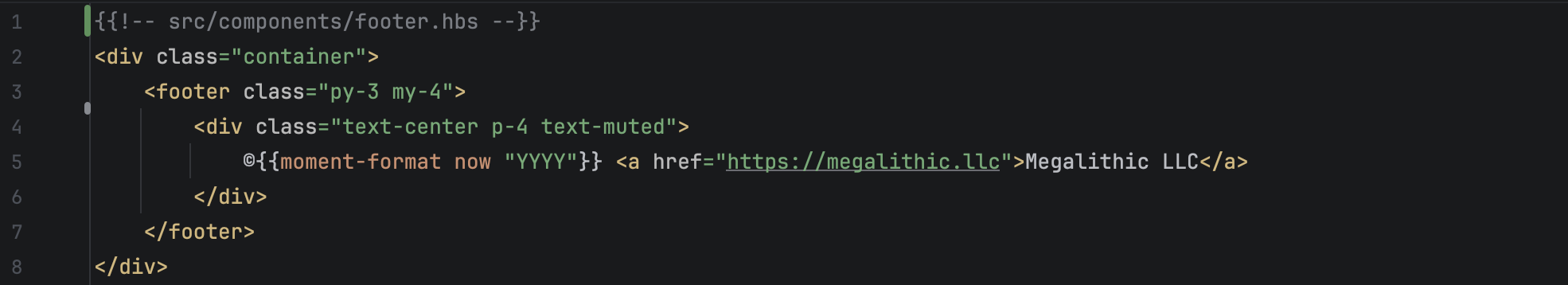 Footer component