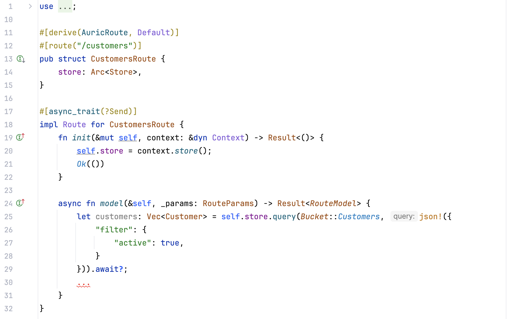 Route code to query for models with a filter
