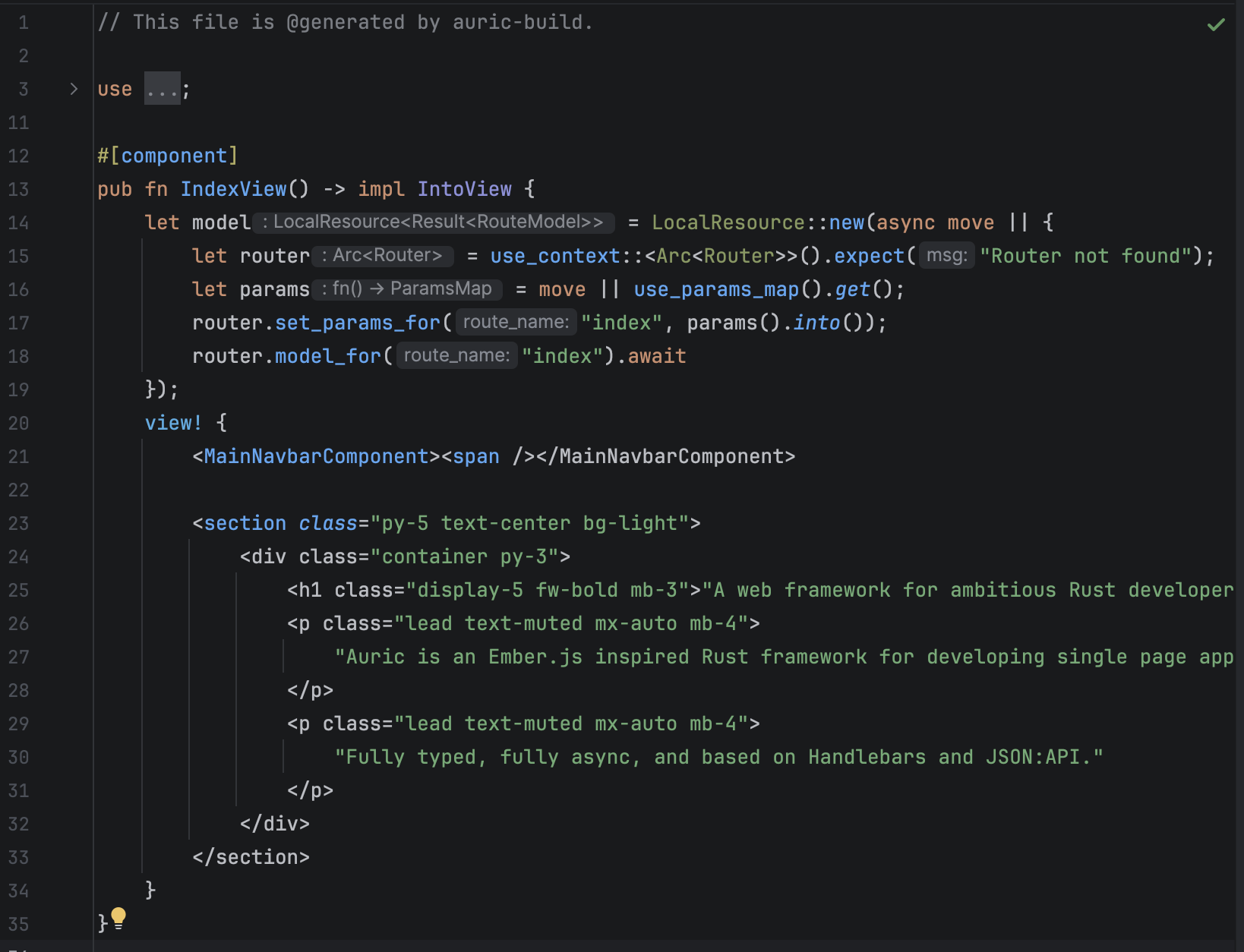 Generated Leptos component